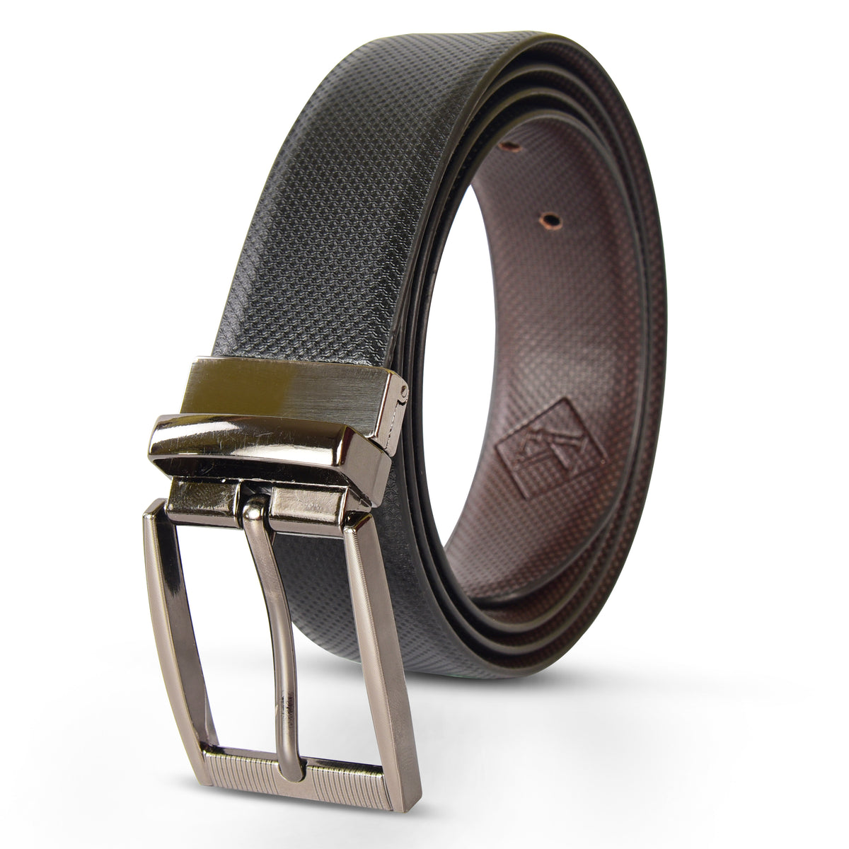 Viper DualEdge Reversible Leather Belt with Shining Grey Buckle – Ethical & Elegant