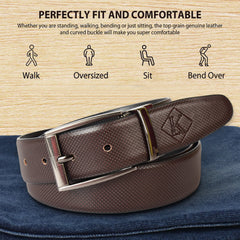 Viper DualEdge Reversible Leather Belt with Shining Grey Buckle – Ethical & Elegant