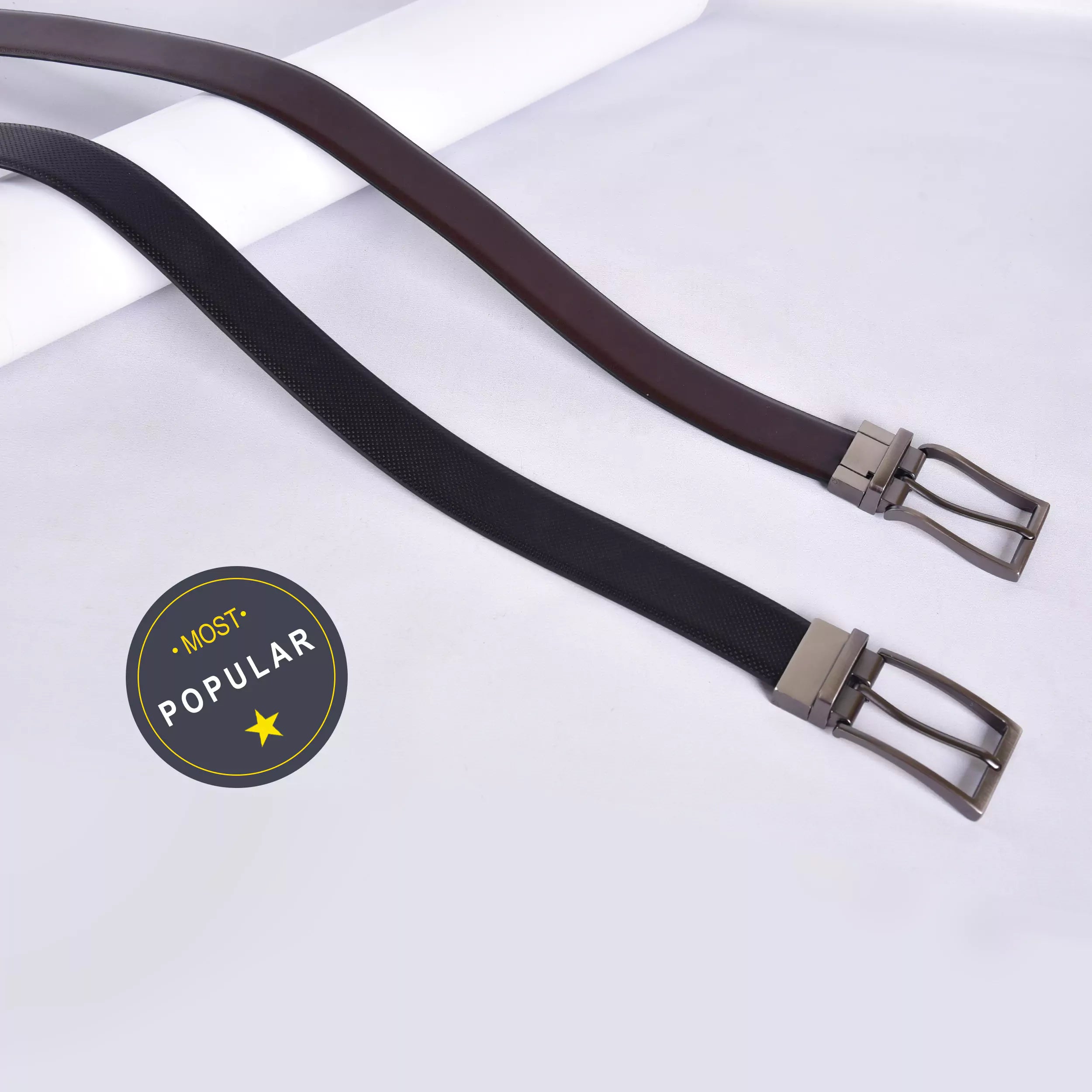 DualEdge Reversible Vegan Leather Belt – Ethical & Elegant