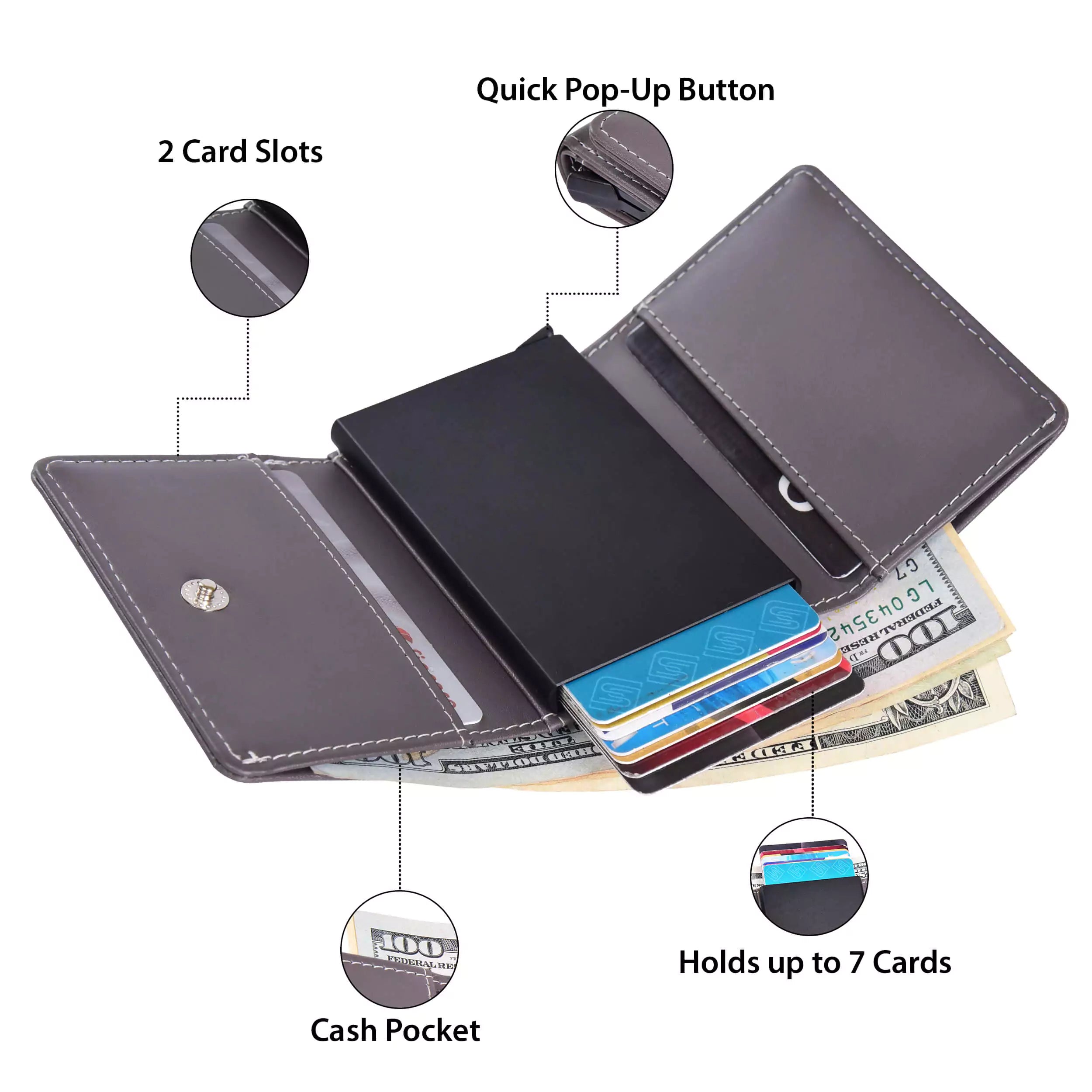 Vanguard Smart RFID Leather Wallet - Grey