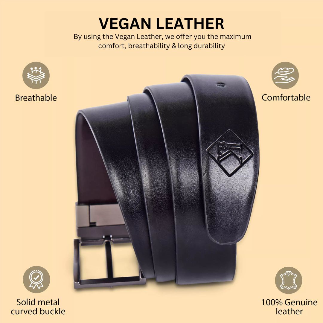 DualEdge Reversible Vegan Leather Belt – Ethical & Elegant